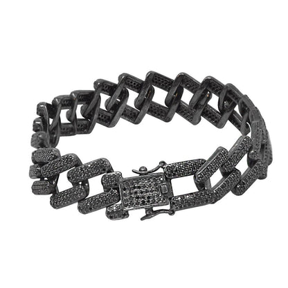 Black Diamond Curb Link Bracelet