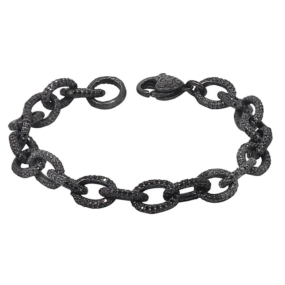 Black Diamond Oval Link Bracelet