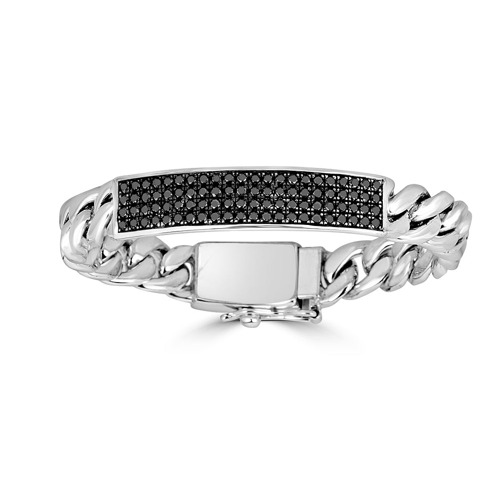 Small Black Diamond ID Bracelet