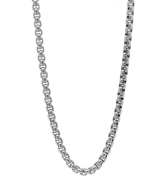 Large Round Box Chain Necklace, 3.5mm