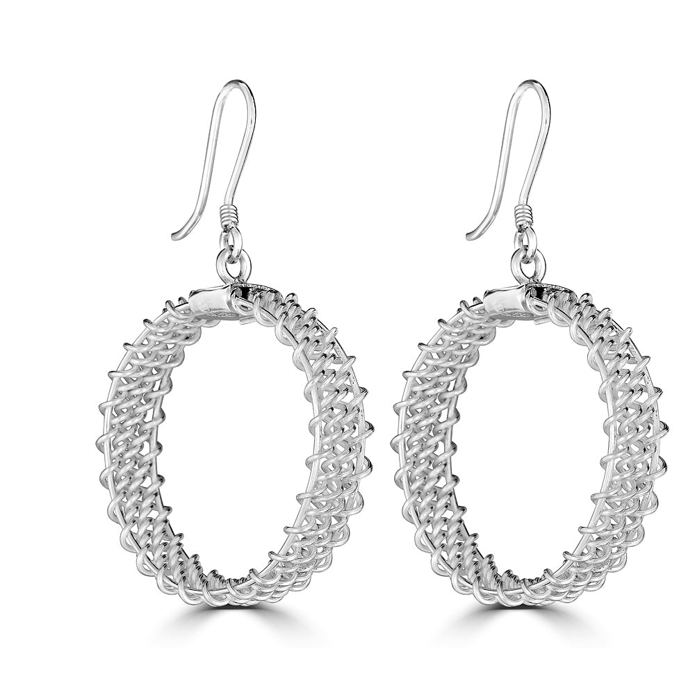 Mesh Dangling Hoop Earrings