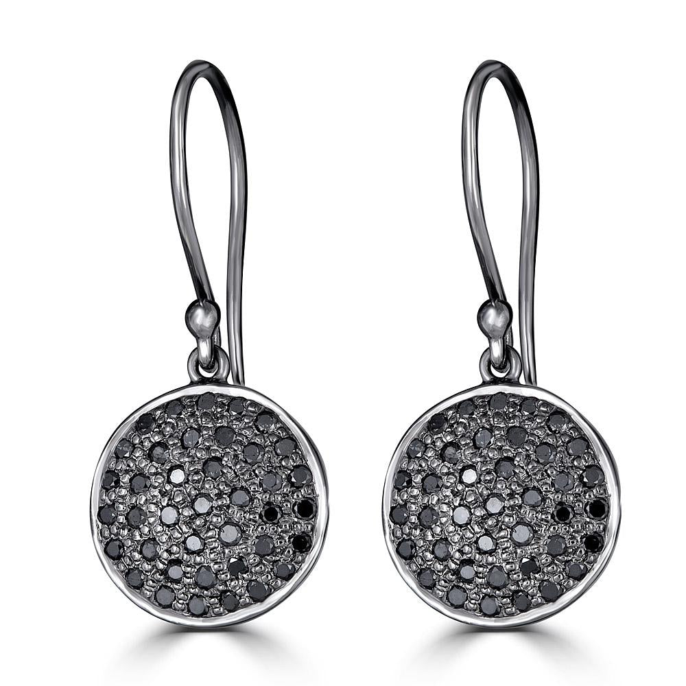 Small Black Diamond Drop Earrings