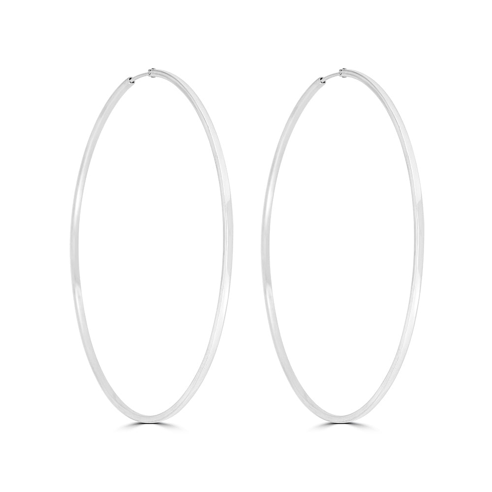 Extra Large Plain Classic Hoop Earrings