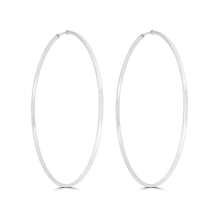 Extra Large Plain Classic Hoop Earrings