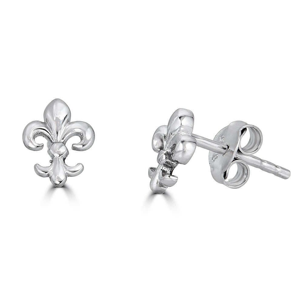 Fleur De Lis Stud Earrings