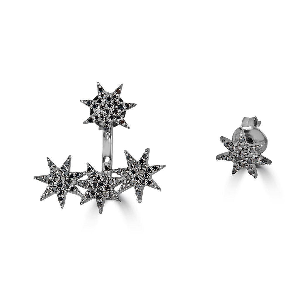 Black Diamond Star Climber Earrings