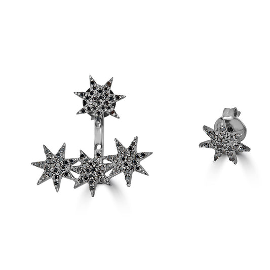 Black Diamond Star Climber Earrings
