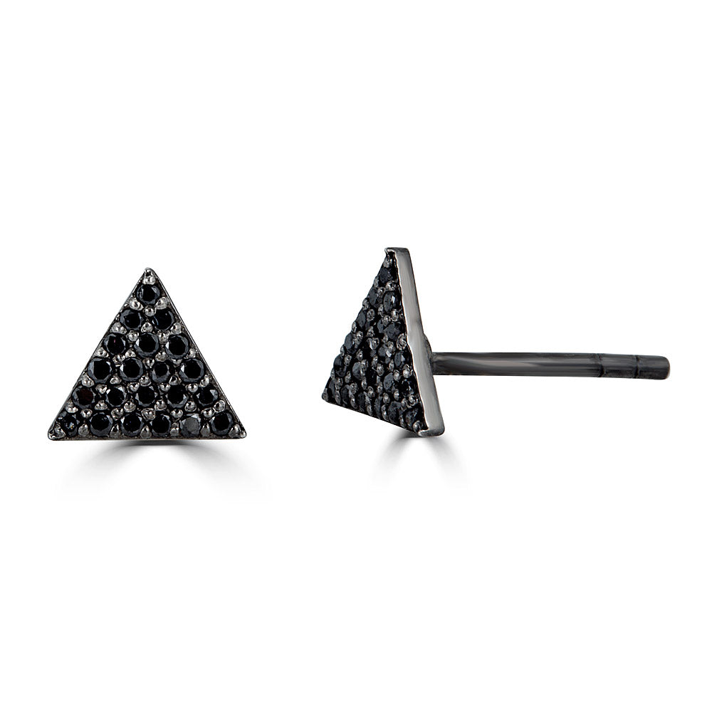 Black Diamond Triangle Studs