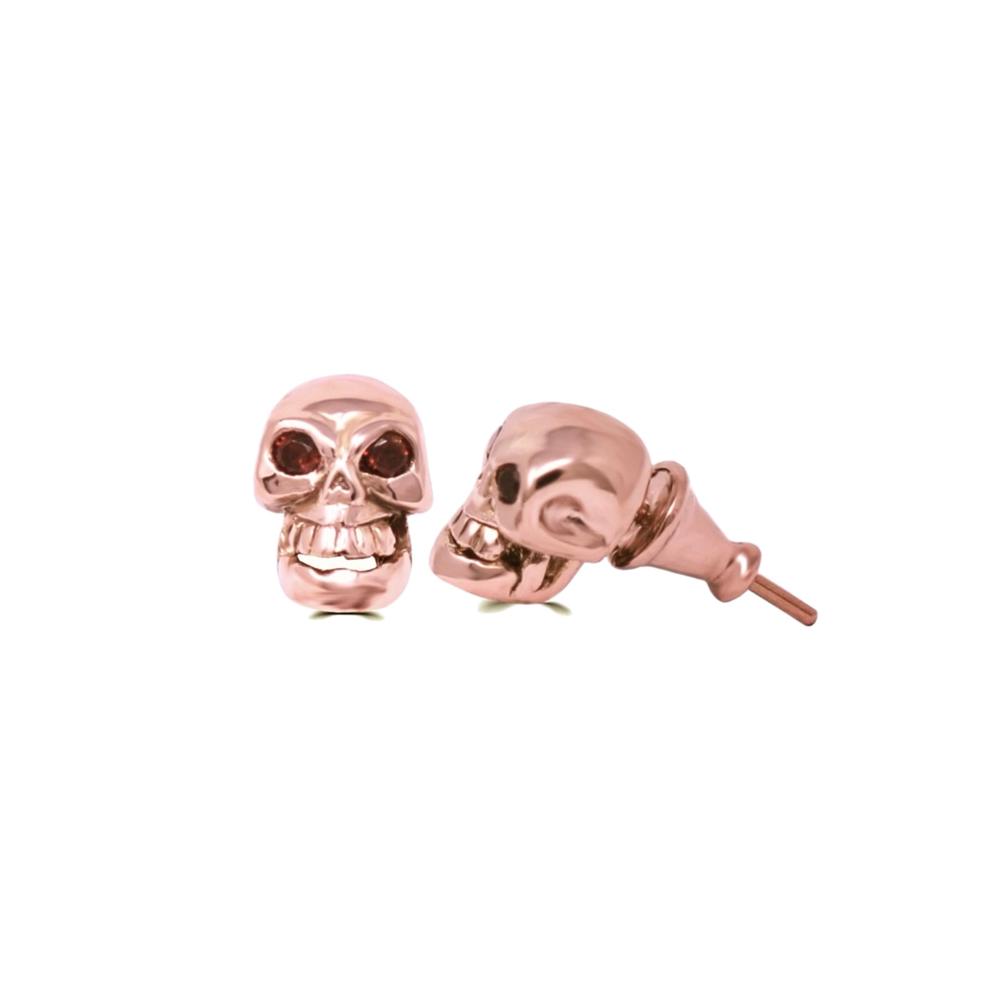 Skull Earrings  In Rose Gold