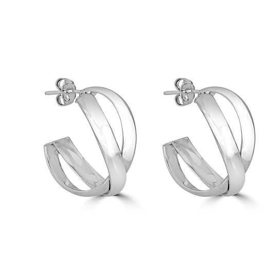 Double Interlocking Hoop Earrings