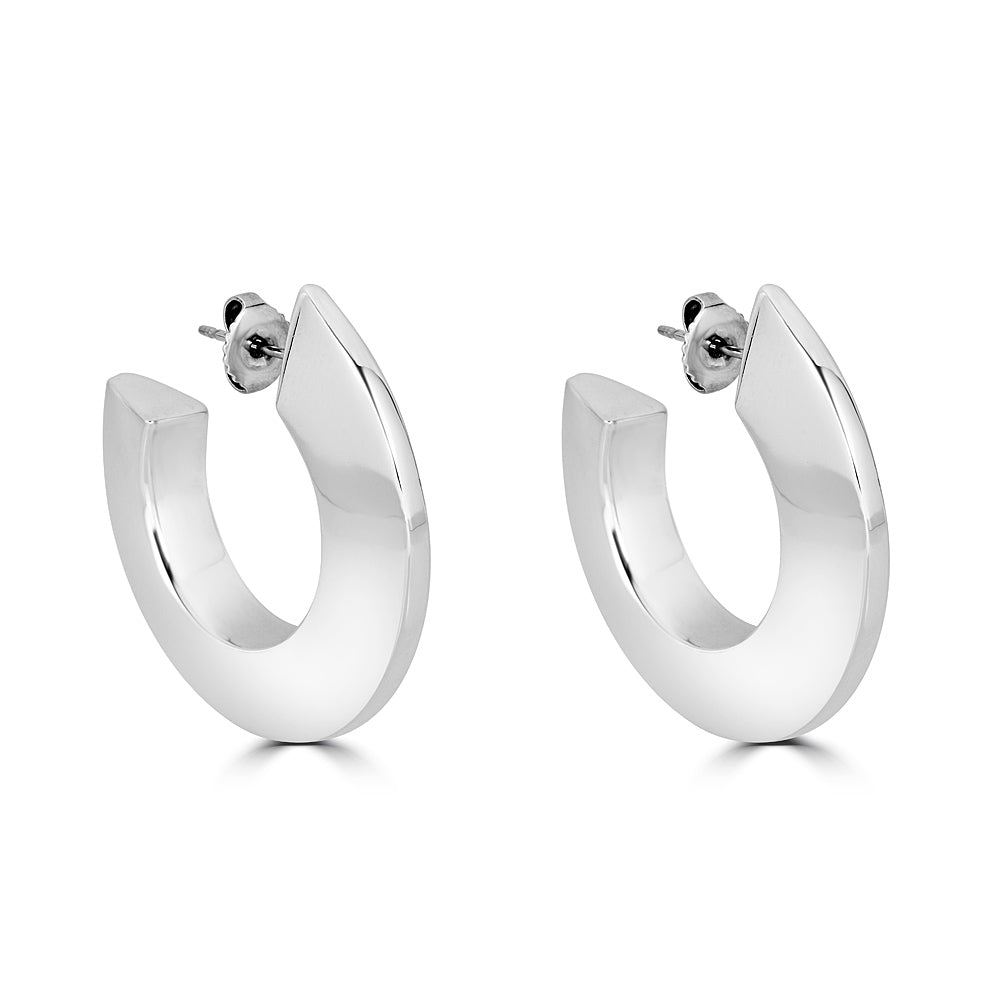 Thick Flat Hoop Earrings