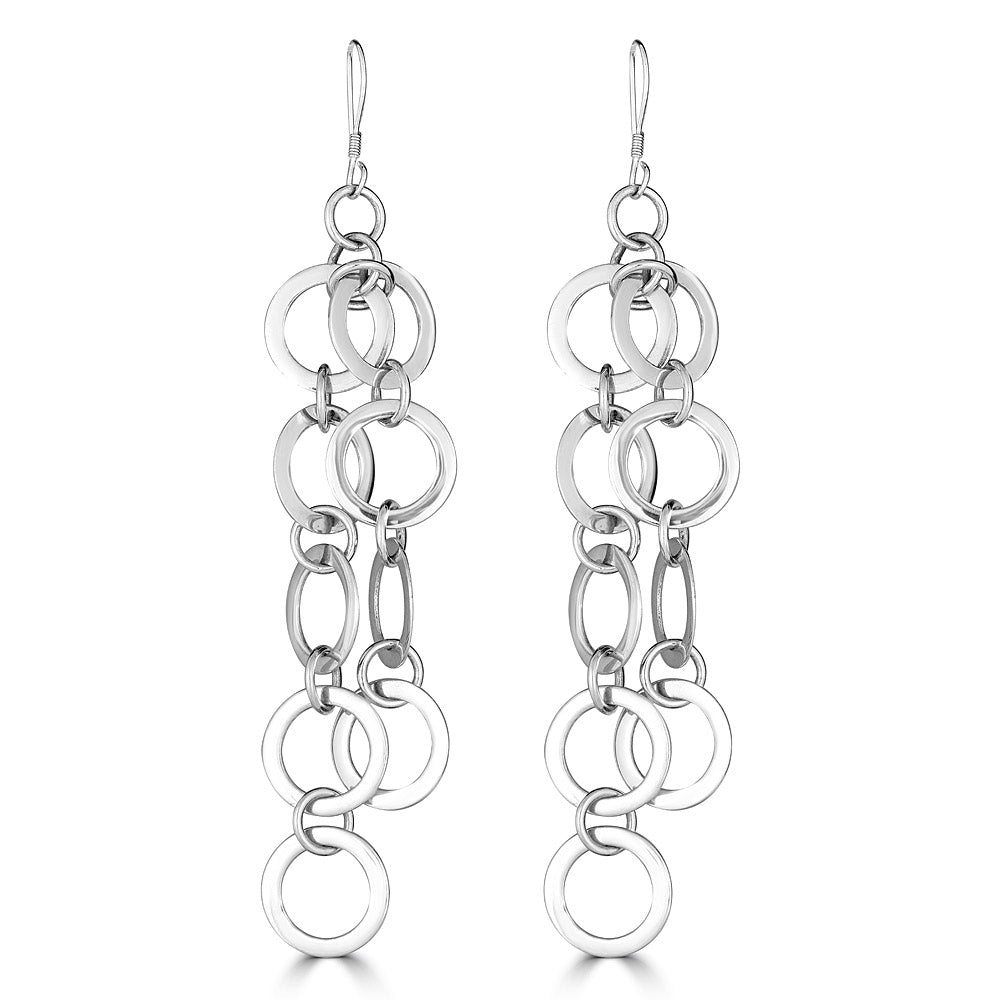 Linked Circle Drop Earrings