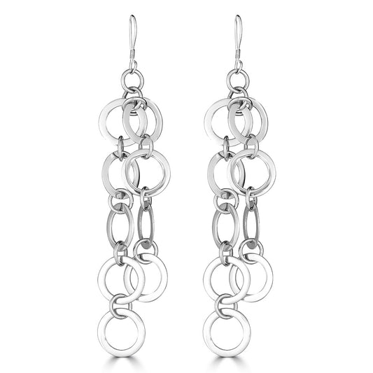 Linked Circle Drop Earrings
