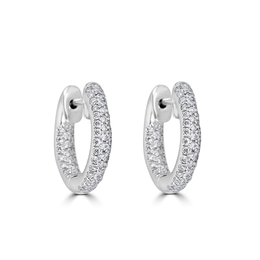 Medium Inside Out Diamond Huggies