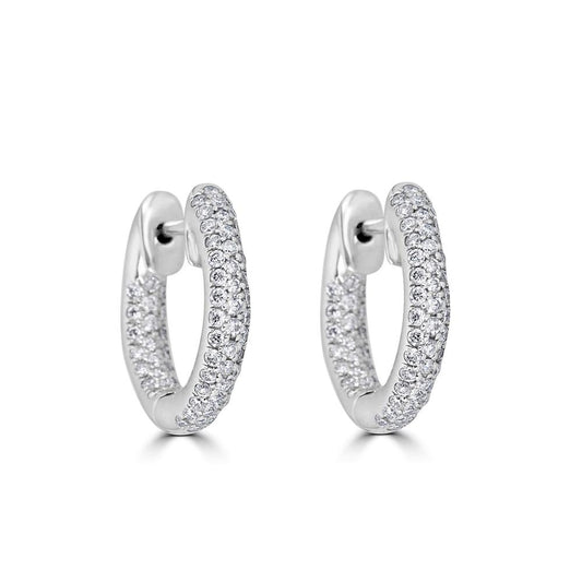 Medium Inside Out Diamond Huggies