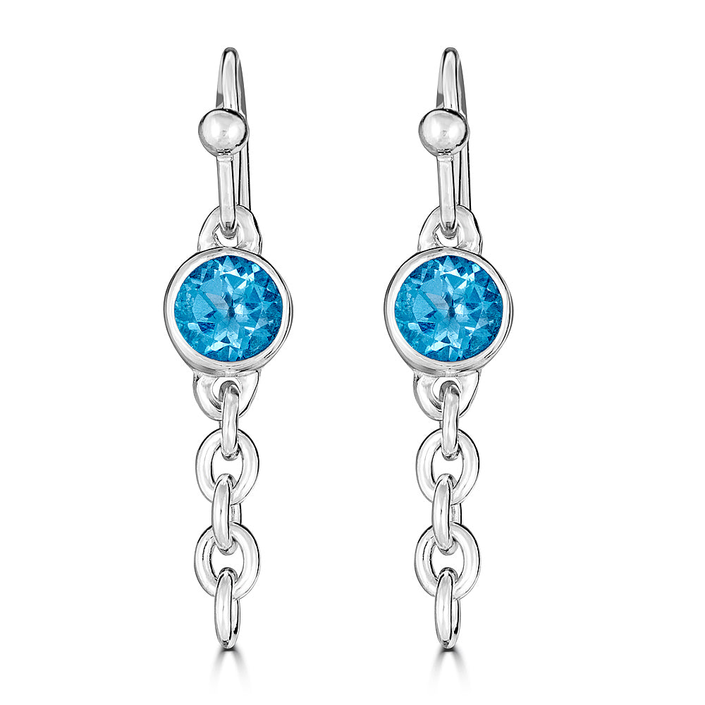 Dangling Gem Links Earrings