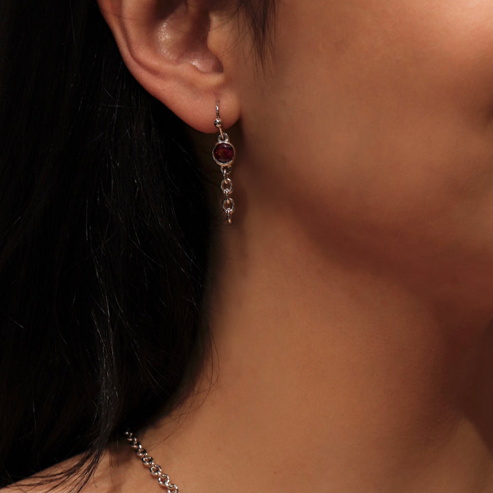 Dangling Gem Links Earrings