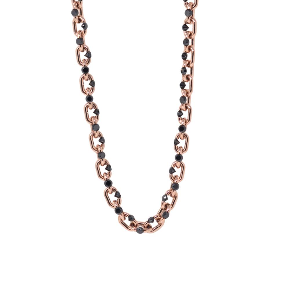 Small Black Diamond Rose Gold Tension Necklace