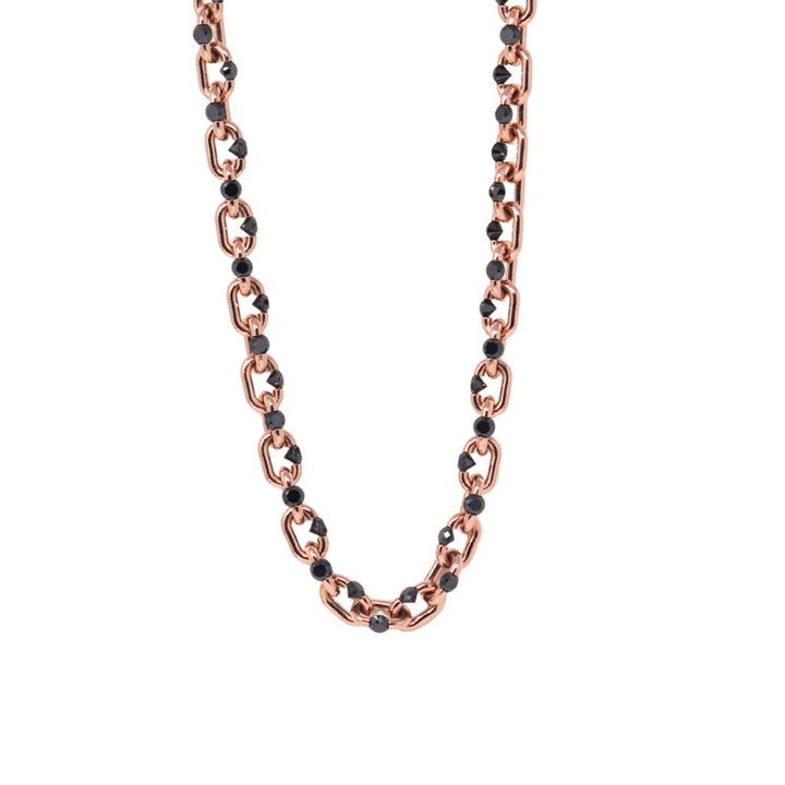 Small Black Diamond Rose Gold Tension Necklace