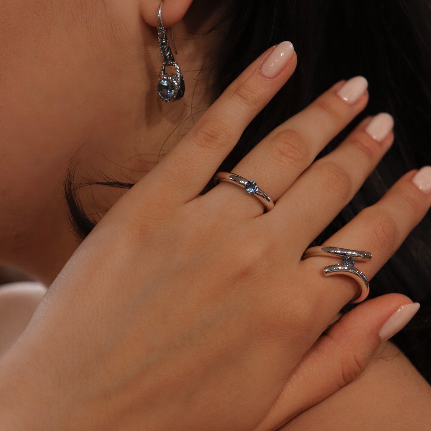 Gemstone Tension Set Ring