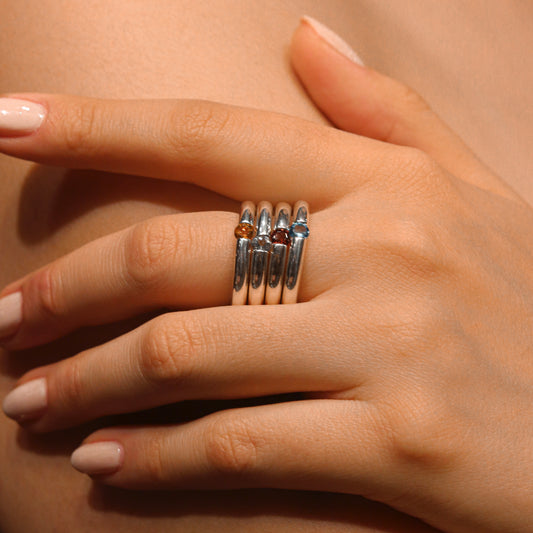 Gemstone Tension Set Ring