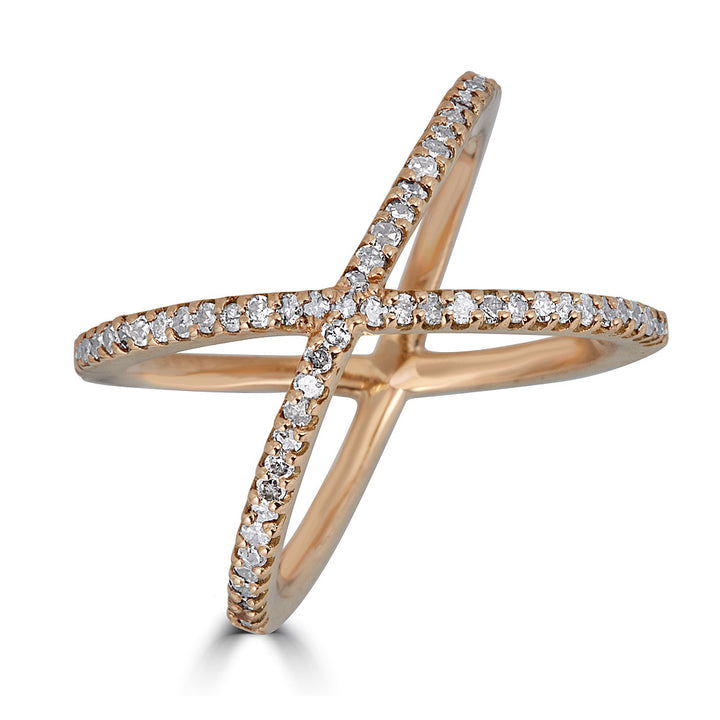 White Diamond Crossover Ring