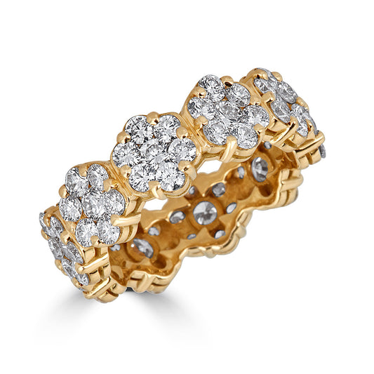 Large White Diamond Flower Eternity Band