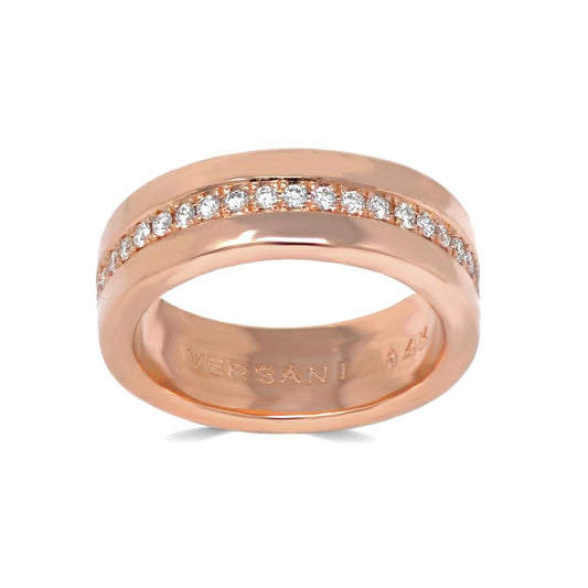 Single Row White Diamond Inlay Band Ring