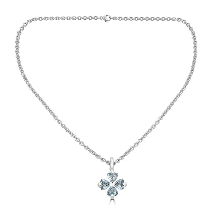 Large Gemstone Flower Pendant Necklace