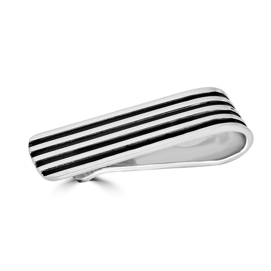 Oxidized Stripes Money Clip