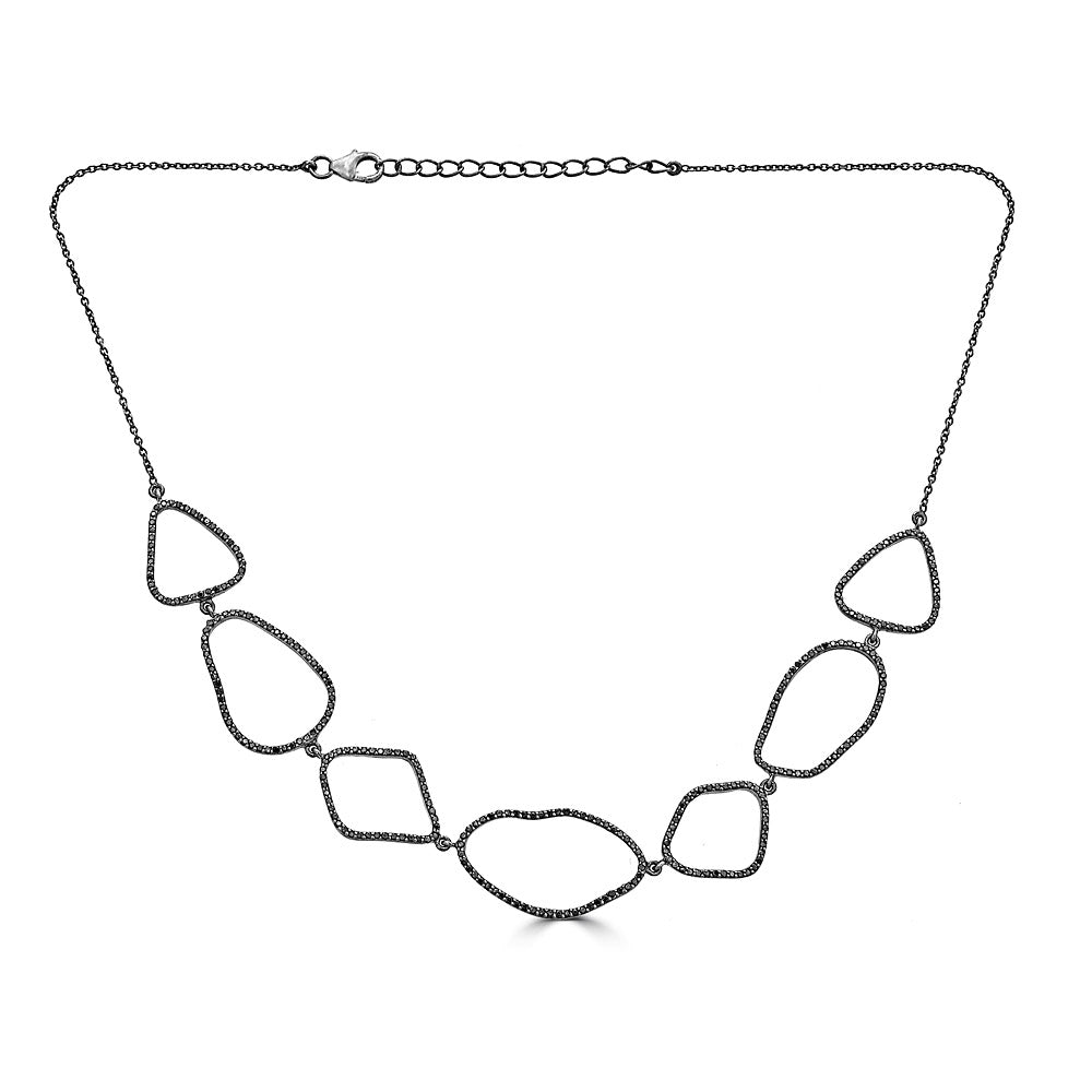 Black Diamond Assorted Organic Shapes Necklace