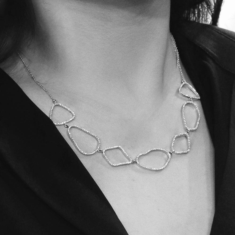 Black Diamond Assorted Organic Shapes Necklace