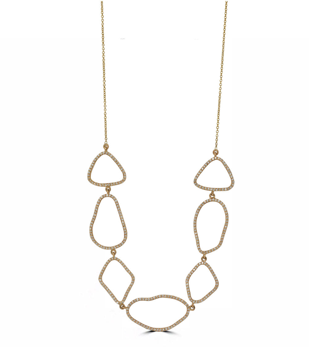 White Diamond Assorted Organic Shapes Necklace