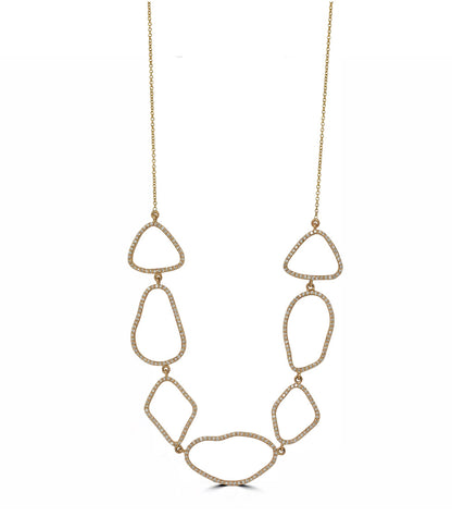 White Diamond Assorted Organic Shapes Necklace