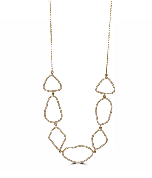 White Diamond Assorted Organic Shapes Necklace