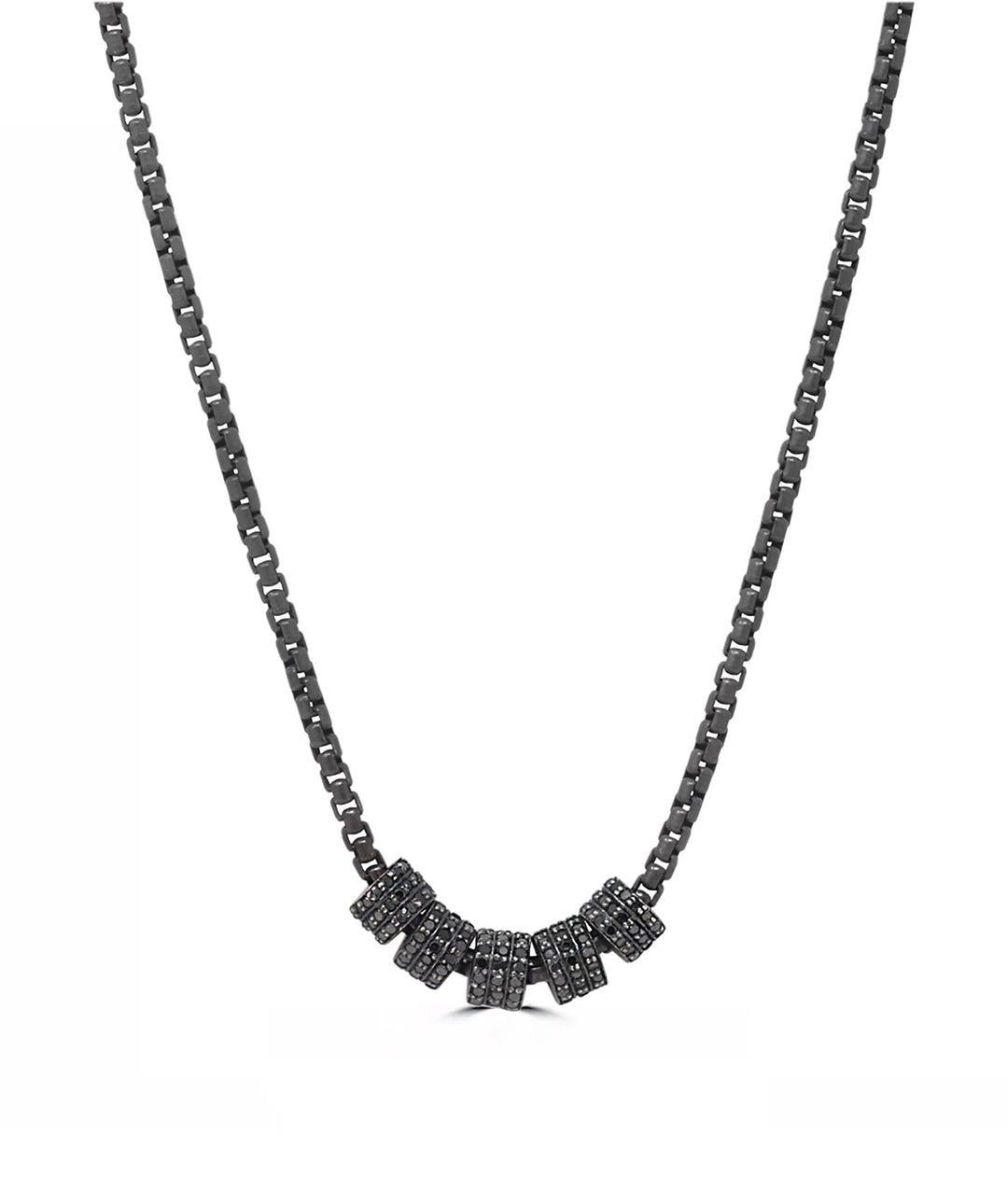 Black Diamond Cylinders Necklace