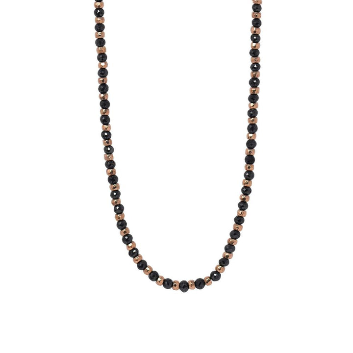 Black Diamond And Gold Beads Necklace