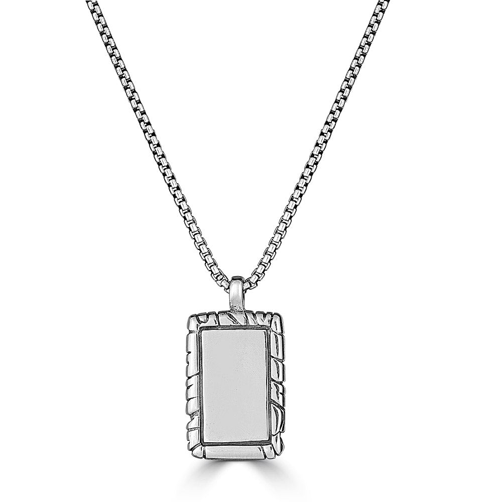 Mini KeyDesign Tag Necklace In Sterling Silver