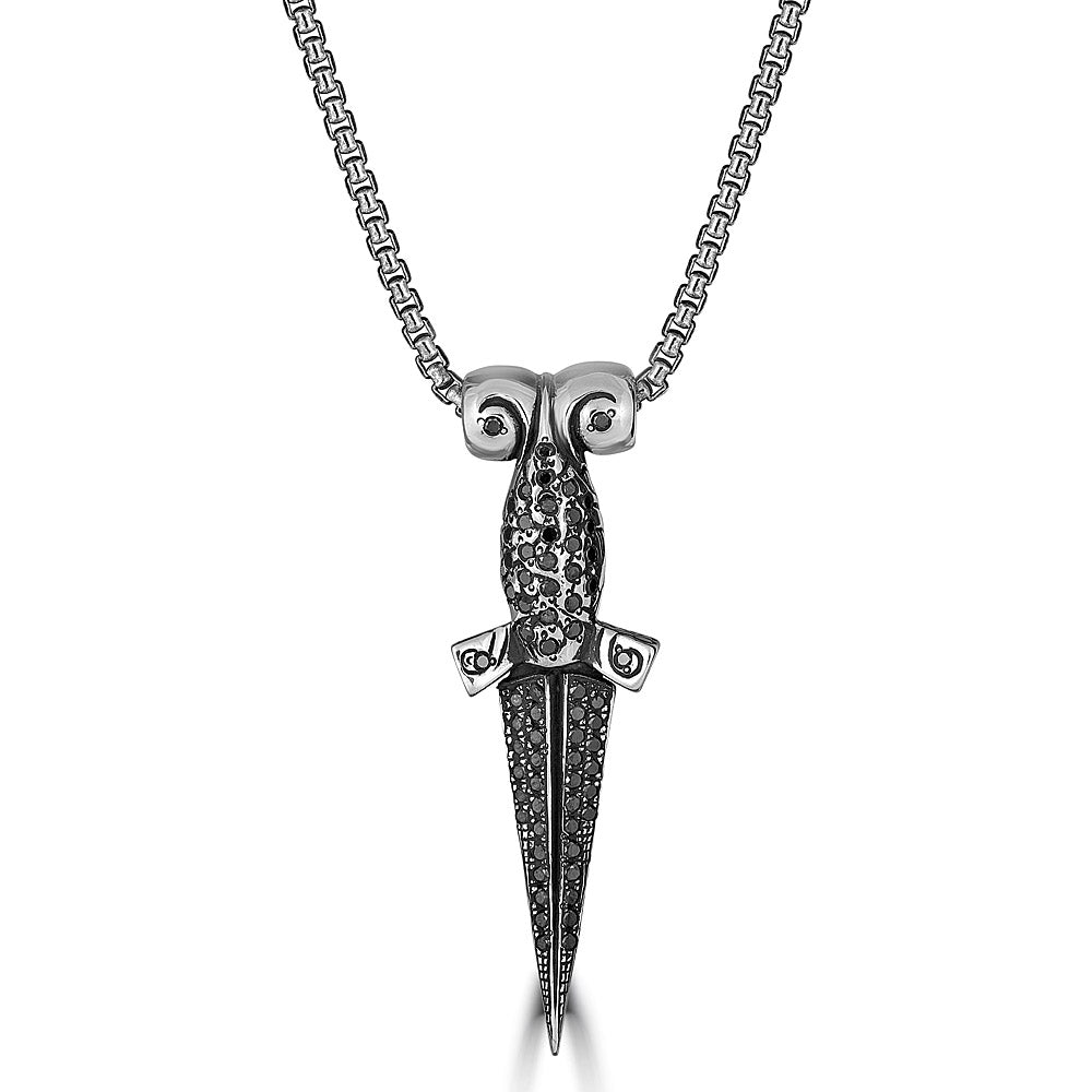 Black Diamond KeyDesign Dagger Pendant Necklace