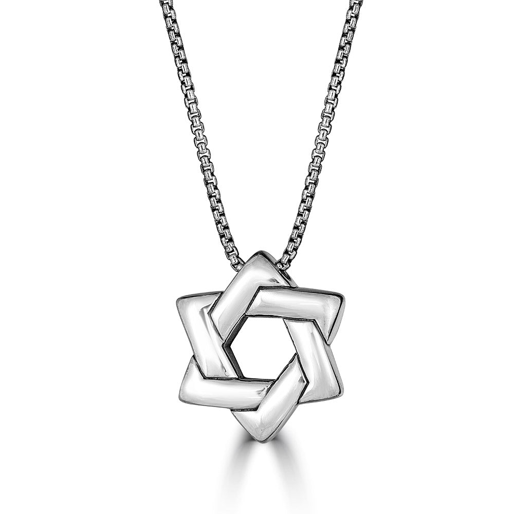 Star Of David Pendant Necklace In Sterling Silver