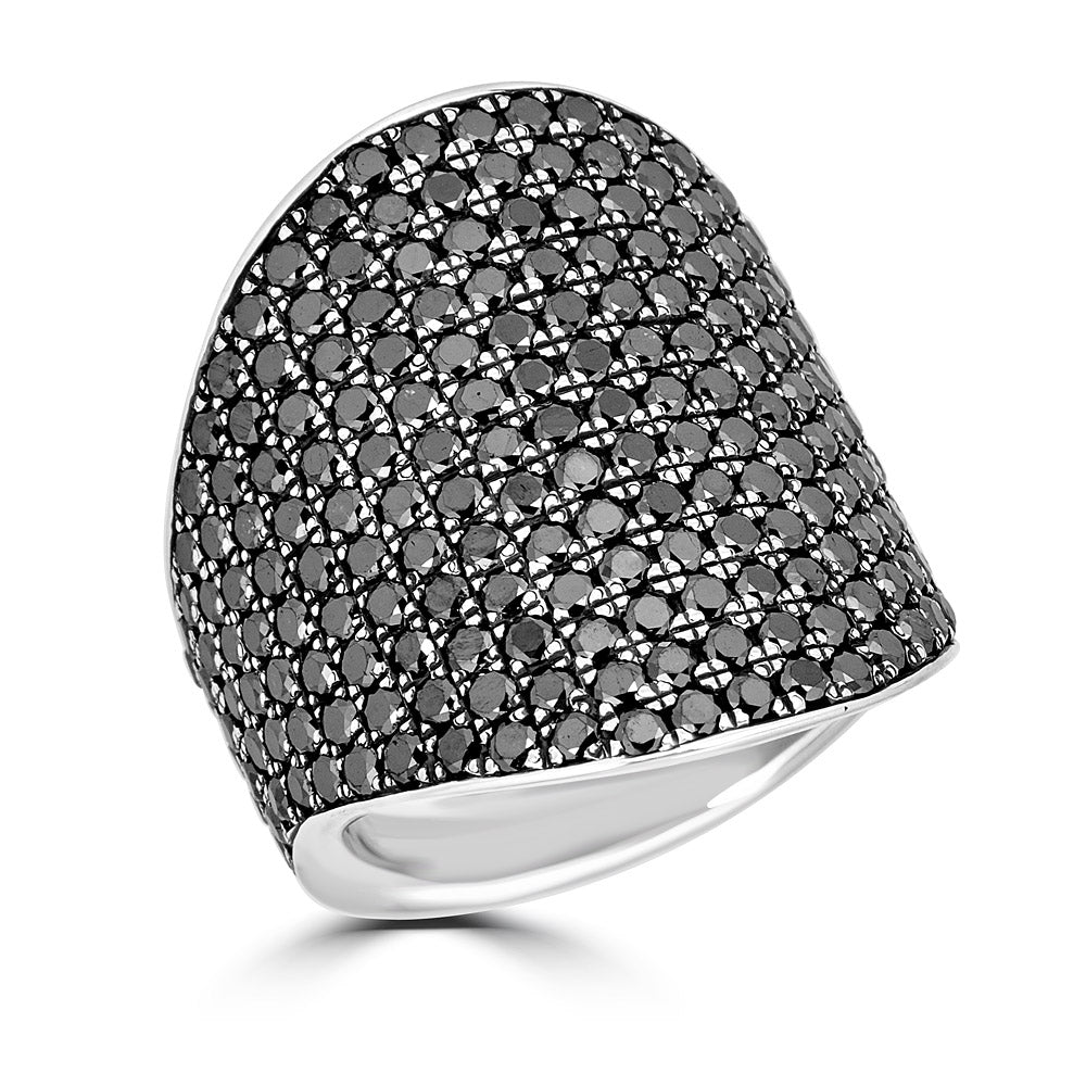 Pave Black Diamond Wide Ring