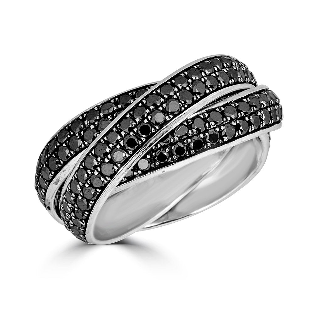 Triple Interlocking Black Diamond Ring