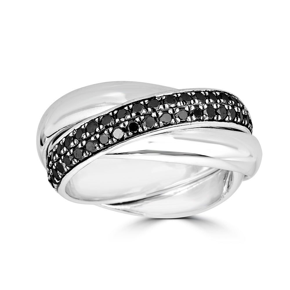 Single Interlocking Black Diamond Ring