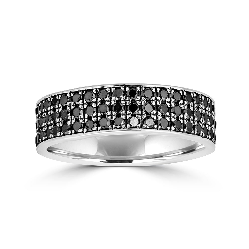 Black Diamond Triple Row Eternity Band