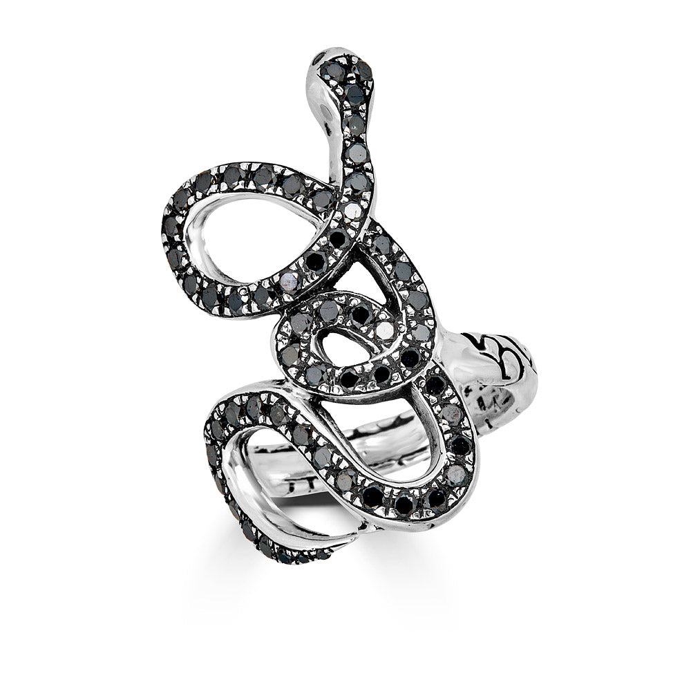 Keydesign Black Diamond Snake Ring