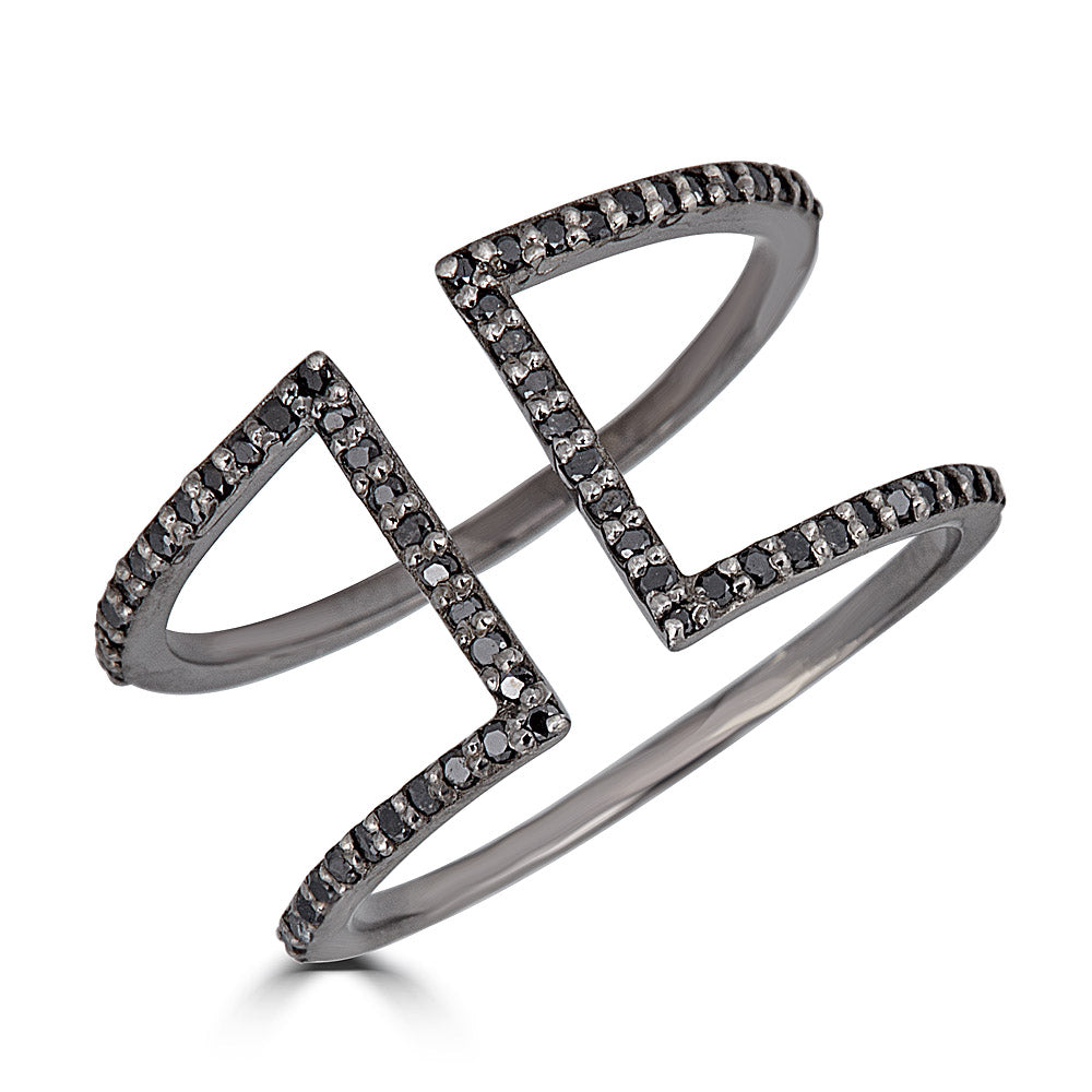 Black Diamond Cutout Bar Ring