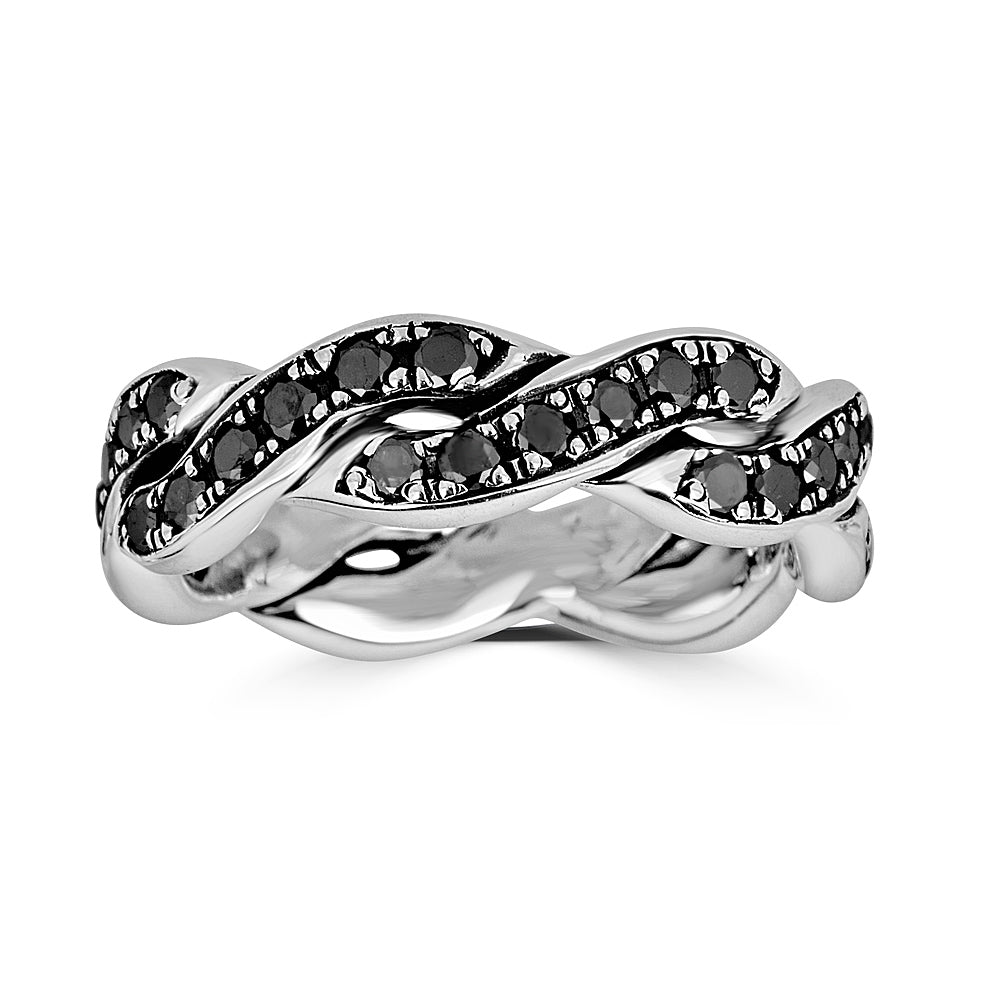 Black Diamond Braided Ring