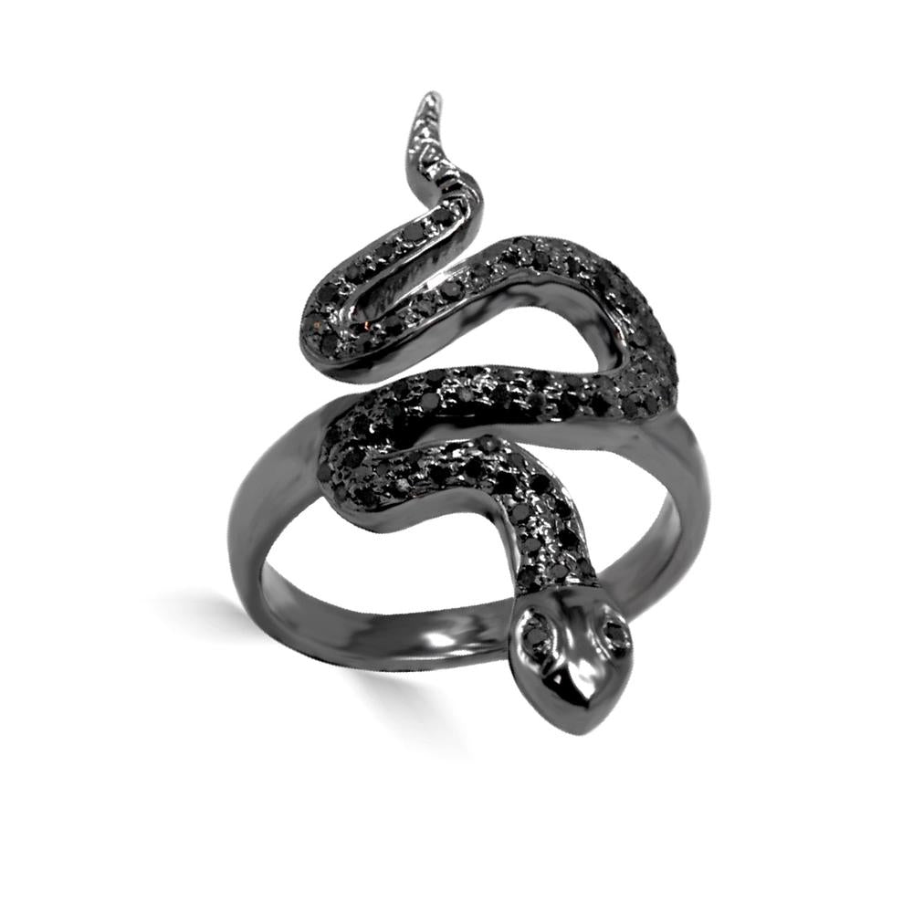 Black Diamond Snake Ring