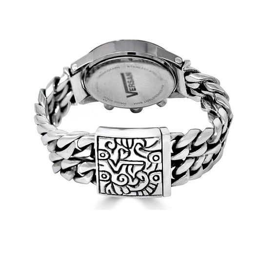 Round Chronograph Watch On Double Chain Bracelet