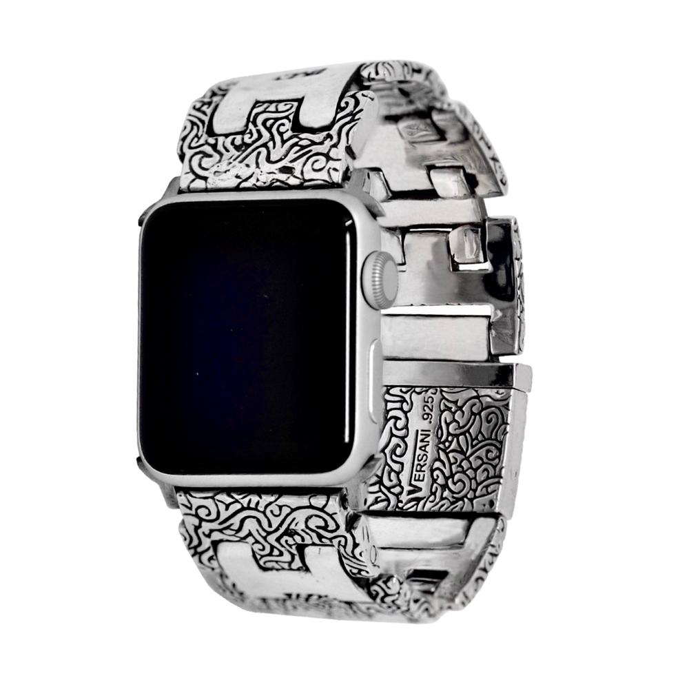 Sterling Silver Keydesign Puzzle Apple Watch Band